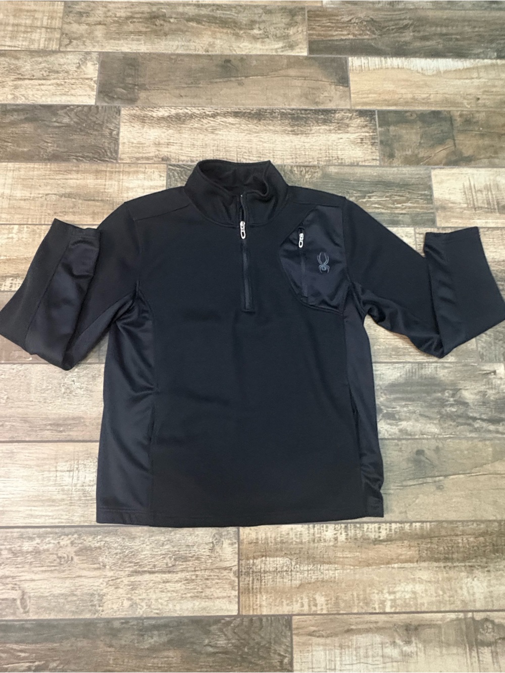 Spyder Men's Black Lightweight Half-Zip Shirt Jacket